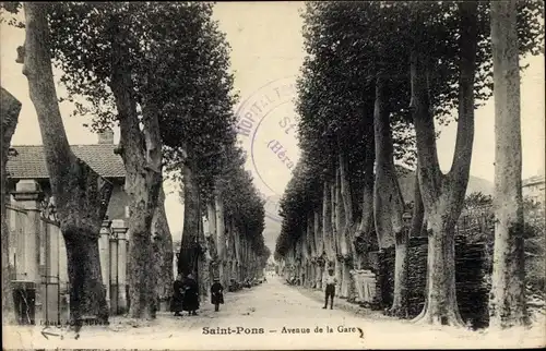 Ak Saint Pons de Thomières Herault, Avenue de la Gare