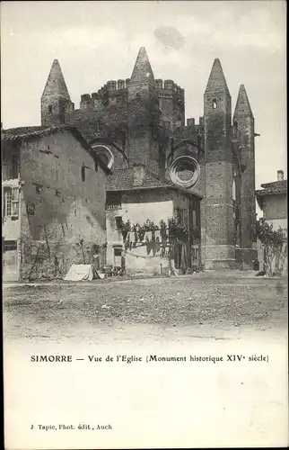 Ak Simorre Gers, Eglise XIVe Siecle