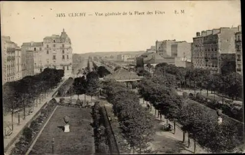 Ak Clichy Hauts de Seine, Vue Générale de la Place des Fêtes
