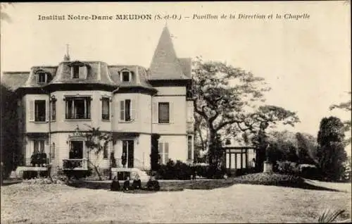 Ak Meudon Hauts de Seine, Pavillon de la Direction et la Chapelle