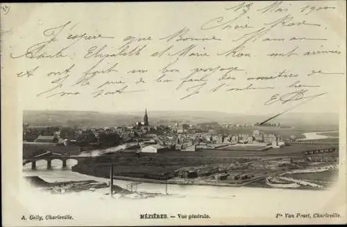 Ak Mézières Ardennes, Gesamtansicht