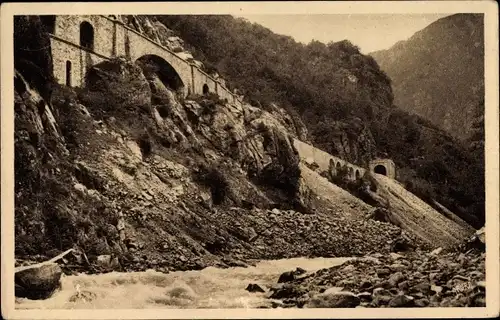 Ak Vallee de l'Ariege, Travaux du Chemin de fer Tranpyreneen