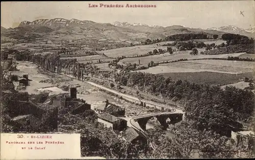 Ak Saint Lizier du Couserans Ariege, Panorama sur les Pyrenees et le Salat