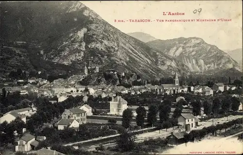 Ak Tarascon Ariège, Vue générale et Montagne d'Ussat