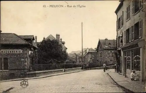 Ak Meudon Hauts de Seine, Rue de l'Église