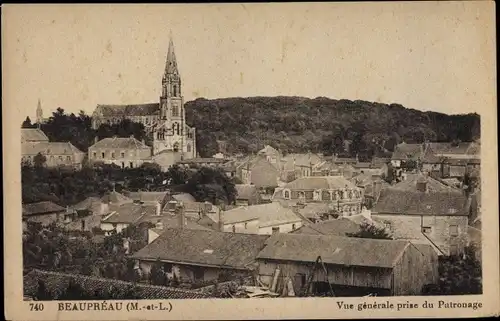 Ak Beaupreau Maine et Loire, Vue générale prise du Patronage