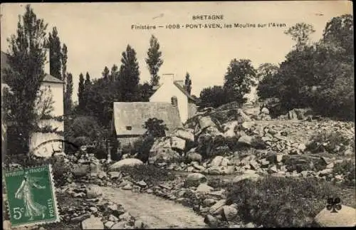 Ak Pont Aven Finistère, Les Moulins sur l'Aven