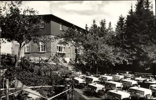 Ak Bieleboh Beiersdorf Sachsen, Berggaststätte Bieleboh, Terrassenpartie