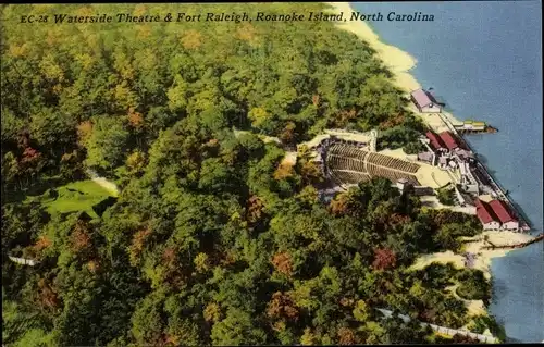Ak Roanoke Island North Carolina, Waterside Theatre, Fort Raleigh, Aerial View