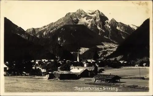 Ak Mayrhofen im Zillertal Tirol, Gesamtansicht, Grünberg