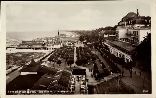 Ak Ostseebad Heringsdorf auf Usedom, Seebrücke und Kurhaus