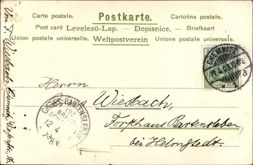 Litho Glückwunsch Ostern, Osterhase, Eier, Zwerg