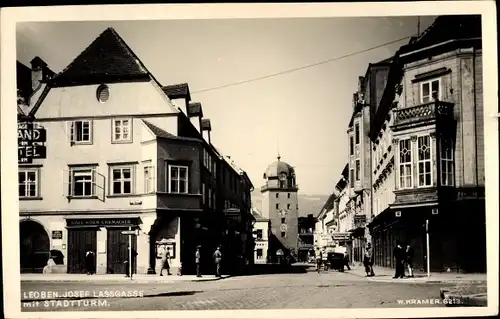 Ak Leoben Steiermark, Josef Lassgasse, Stadtturm