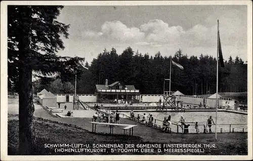 Ak Finsterbergen Friedrichroda im Thüringer Wald, Freibad