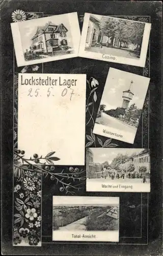 Ak Lockstedt in Holstein, Lockstedter Lager, Wasserturm, Casino, Wache, Eingang