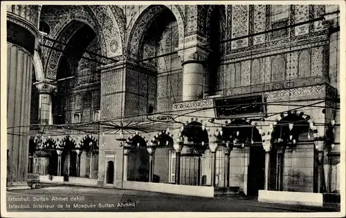 Ak Konstantinopel Istanbul Türkei, Sultan Ahmet dahili, Innenansicht der Moschee