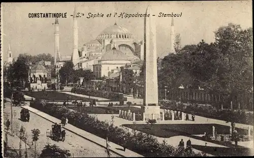 Ak Konstantinopel Istanbul Türkei, Sainte Sophie et l'Hippodrome, Hagia Sophia, Obelisk