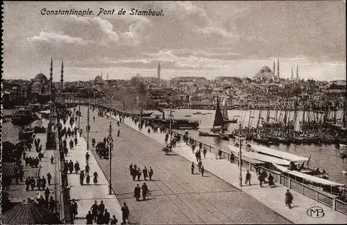 Ak Konstantinopel Istanbul Türkei, Pont de Stamboul, Blick auf den Ort