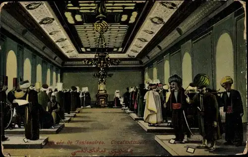 Ak Konstantinopel Istanbul Türkei, Musee de Janissaires, Museum, Innenansicht