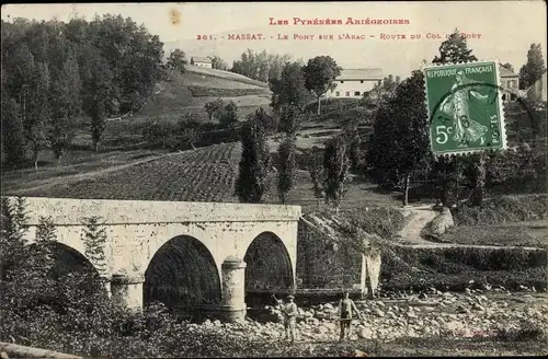 Ak Massat Ariege, Le Pont sur l'Arac, Route du Col de Port