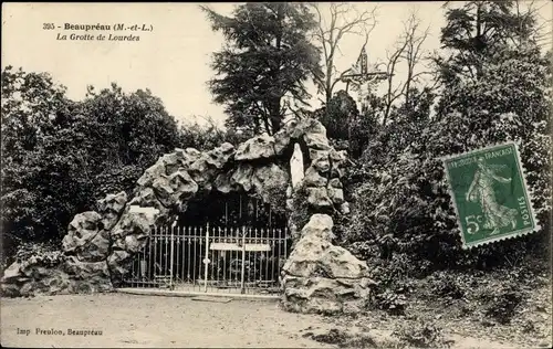 Ak Beaupréau Maine et Loire, La Grotte de Lourdes