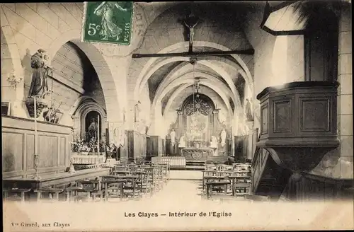 Ak Clayes sous Bois Yvelines, Interieur de l'Eglise