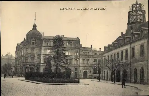 Ak Landau in der Pfalz, Postplatz