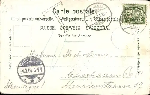 Ak Bellinzona Kanton Tessin, Blick auf den Ort, Bahnhof, Gleisseite