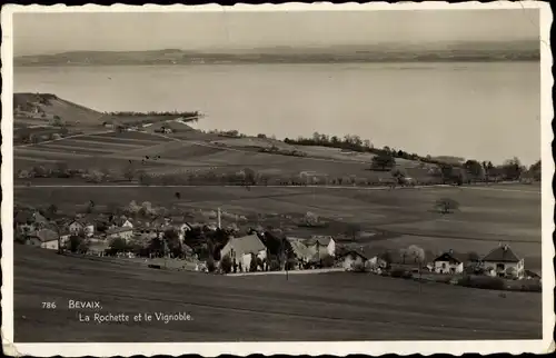 Ak Bevaix Kanton Neuenburg, La Rochette et le Vignoble