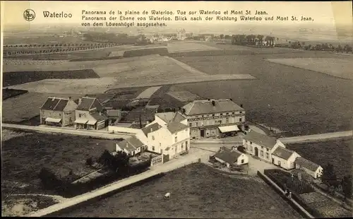 Ak Waterloo Bruxelles Brüssel, Panorama der Ebene, Blick nach Mont St. Jean vom Löwenhügel gesehen