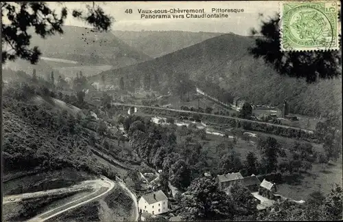 Ak Chaudfontaine Wallonien Lüttich, Panorama vom Ort