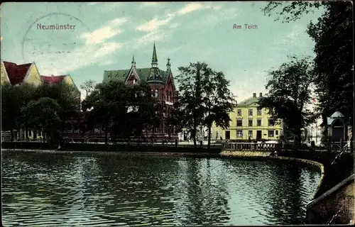 Ak Neumünster in Holstein, Am Teich