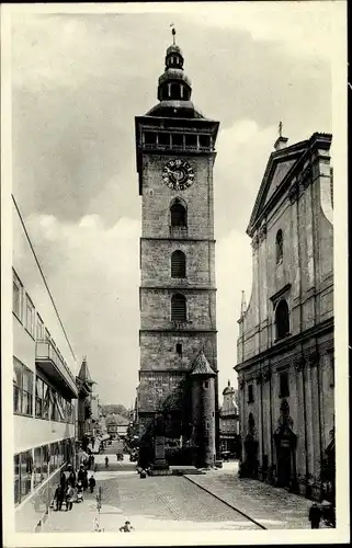 Ak Budweis České Budějovice Südböhmen, Schwarzer Turm