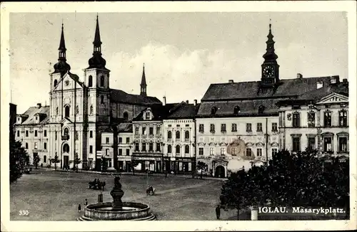 Ak Jihlava Iglau Region Hochland, Masarykplatz