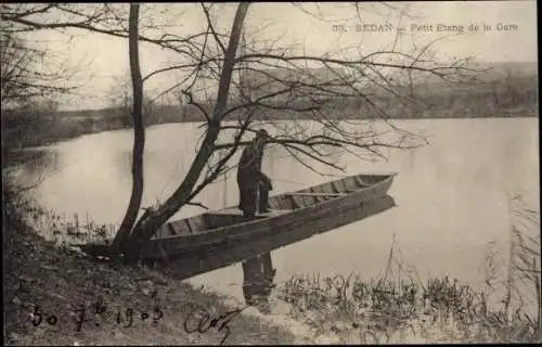 Ak Sedan Ardennes, Petit Etang de la Gare