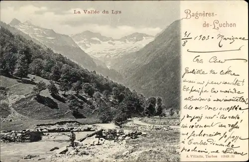 Ak Bagneres de Luchon Haute Garonne, La Vallée du Lys