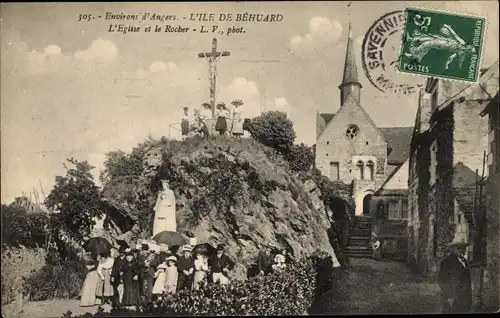 Ak Béhuard Maine-et-Loire, L'Église et le Rocher