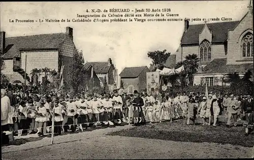 Ak Béhuard Maine-et-Loire, La Procession