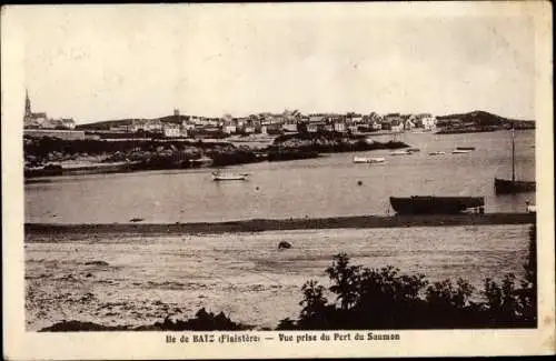 Ak Île de Batz Finistere, Vue prise de Port du Saumon