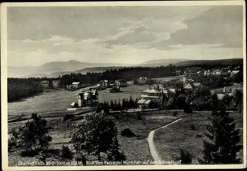 Ak Oberhof im Thüringer Wald, Panorama vom Parkhotel Wünscher, Schneekopf