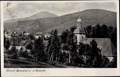 Ak Jonsdorf in Sachsen, Teilansicht, Kirche, Lausche