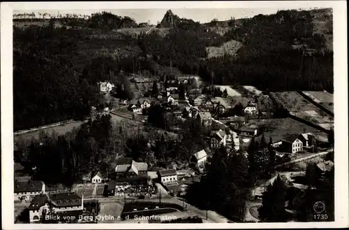 Ak Oybin in der Oberlausitz, Ortspartie, Vogelschau, Scharfenstein