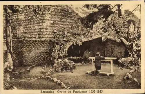 Ak Beauraing Wallonien Namur, Grotte du Pensionnat 1932-1933