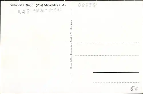 Ak Geilsdorf Weischlitz im Vogtland, Blick auf den Ort