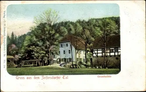 Ak Liegau Augustusbad Radeberg Sachsen, Grundmühle