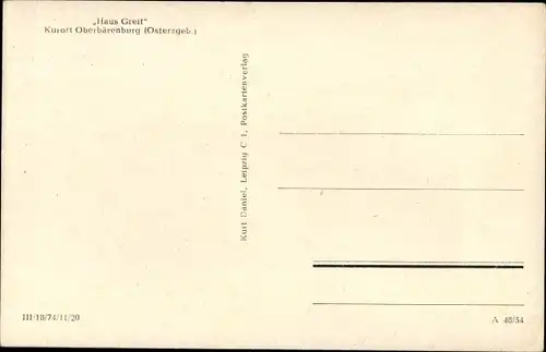 Ak Oberbärenburg Altenberg im Erzgebirge, Haus Greif