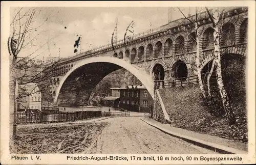 Ak Plauen im Vogtland, Friedrich August Brücke