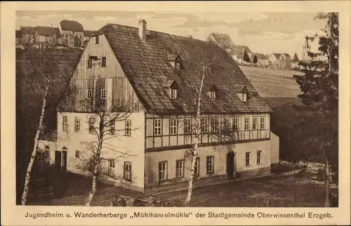 Ak Oberwiesenthal im Erzgebirge, Jugendheim, Wanderherberge Mühlhänselmühle