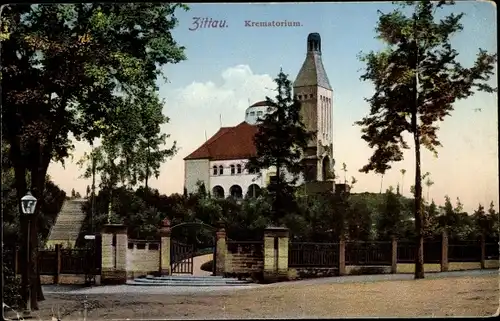 Ak Zittau in Sachsen, Krematorium