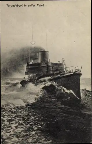 Ak Deutsches Kriegsschiff, Torpedoboot in voller Fahrt